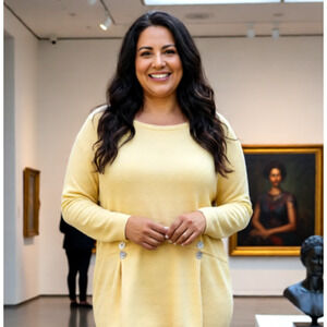 Willow butter yellow top blouse with button embellishments XL